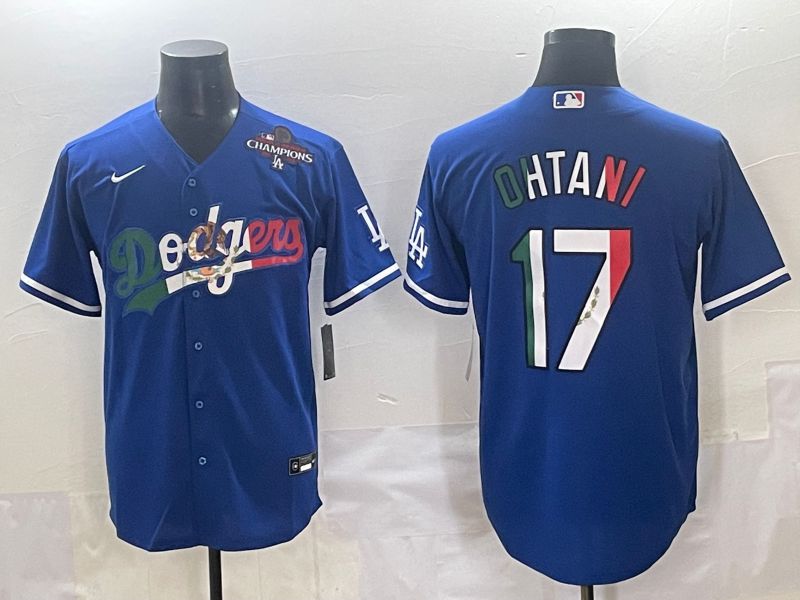 Men 2025 Los Angeles Dodgers 17 Ohtani Blue Nike MLB Jersey style 7159